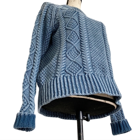 L.L. Bean Blue Cable Knit Sweater - Picture 7 of 13